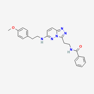 molecular formula C23H24N6O2 B2625503 N-(2-(6-((4-methoxyphenethyl)amino)-[1,2,4]triazolo[4,3-b]pyridazin-3-yl)ethyl)benzamide CAS No. 873002-43-8
