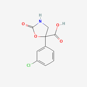 molecular formula C10H8ClNO4 B2625505 5-(3-Chlorophenyl)-2-oxo-1,3-oxazolidine-5-carboxylic acid CAS No. 2248395-11-9