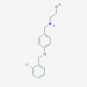 molecular formula C16H18ClNO2 B262552 2-({4-[(2-Chlorobenzyl)oxy]benzyl}amino)ethanol 