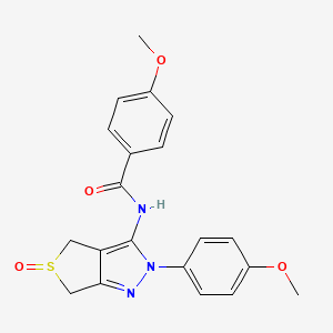 molecular formula C20H19N3O4S B2625529 4-methoxy-N-[2-(4-methoxyphenyl)-5-oxo-4,6-dihydrothieno[3,4-c]pyrazol-3-yl]benzamide CAS No. 1009693-70-2