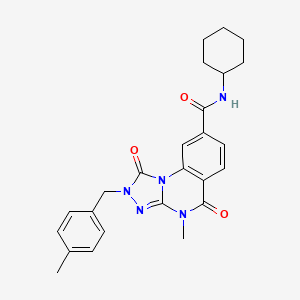 molecular formula C25H27N5O3 B2625534 N-cyclohexyl-4-methyl-2-(4-methylbenzyl)-1,5-dioxo-1,2,4,5-tetrahydro-[1,2,4]triazolo[4,3-a]quinazoline-8-carboxamide CAS No. 1105212-78-9
