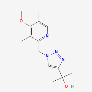 molecular formula C14H20N4O2 B2625535 2-[1-[(4-Methoxy-3,5-dimethylpyridin-2-yl)methyl]triazol-4-yl]propan-2-ol CAS No. 1707882-20-9
