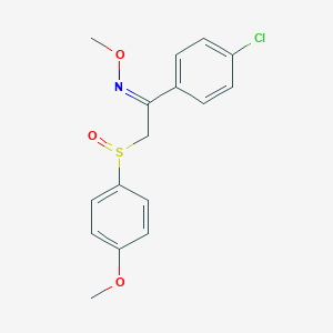 molecular formula C16H16ClNO3S B2625538 (E)-[1-(4-chlorophenyl)-2-(4-methoxybenzenesulfinyl)ethylidene](methoxy)amine CAS No. 320422-60-4