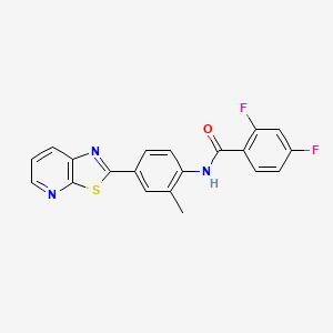 molecular formula C20H13F2N3OS B2625540 2,4-difluoro-N-(2-methyl-4-(thiazolo[5,4-b]pyridin-2-yl)phenyl)benzamide CAS No. 896679-65-5