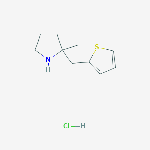 molecular formula C10H16ClNS B2625541 2-Methyl-2-[(thiophen-2-yl)methyl]pyrrolidine hydrochloride CAS No. 2126161-69-9