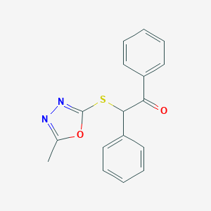 molecular formula C17H14N2O2S B262555 2-[(5-Methyl-1,3,4-oxadiazol-2-yl)sulfanyl]-1,2-diphenylethanone 