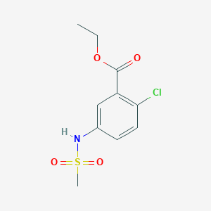 molecular formula C10H12ClNO4S B2625561 2-氯-5-[(甲磺酰基)氨基]苯甲酸乙酯 CAS No. 1119409-33-4