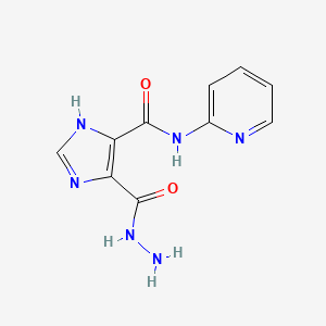 molecular formula C10H10N6O2 B2625568 5-(肼基羰基)-N-(吡啶-2-基)-1H-咪唑-4-甲酰胺 CAS No. 326903-28-0