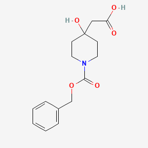 molecular formula C15H19NO5 B2625581 2-(4-Hydroxy-1-phenylmethoxycarbonylpiperidin-4-yl)acetic acid CAS No. 2287281-00-7
