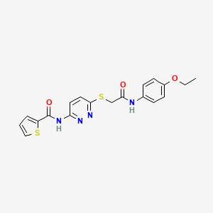 molecular formula C19H18N4O3S2 B2625586 N-(6-((2-((4-ethoxyphenyl)amino)-2-oxoethyl)thio)pyridazin-3-yl)thiophene-2-carboxamide CAS No. 1021026-69-6