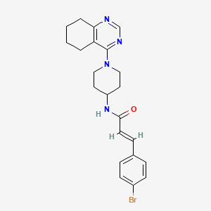 molecular formula C22H25BrN4O B2625592 (E)-3-(4-溴苯基)-N-(1-(5,6,7,8-四氢喹唑啉-4-基)哌啶-4-基)丙烯酰胺 CAS No. 1904629-90-8