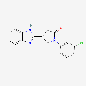 molecular formula C17H14ClN3O B2625598 4-(1H-benzimidazol-2-yl)-1-(3-chlorophenyl)pyrrolidin-2-one CAS No. 491874-28-3