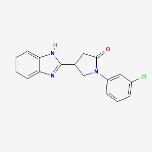 molecular formula C17H14ClN3O B2625598 4-(1H-苯并咪唑-2-基)-1-(3-氯苯基)吡咯烷-2-酮 CAS No. 491874-28-3