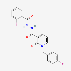 molecular formula C20H15F2N3O3 B2625607 N'-(2-氟苯甲酰)-1-(4-氟苄基)-2-氧代-1,2-二氢吡啶-3-碳酰肼 CAS No. 1105210-69-2