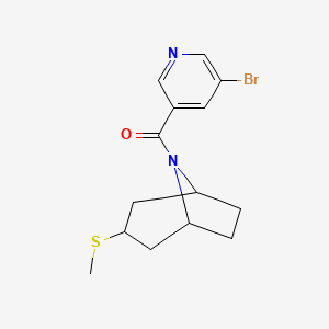 molecular formula C14H17BrN2OS B2625609 (5-bromopyridin-3-yl)((1R,5S)-3-(methylthio)-8-azabicyclo[3.2.1]octan-8-yl)methanone CAS No. 1705830-84-7