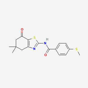 molecular formula C17H18N2O2S2 B2625612 N-(5,5-dimethyl-7-oxo-4,6-dihydro-1,3-benzothiazol-2-yl)-4-methylsulfanylbenzamide CAS No. 896348-50-8
