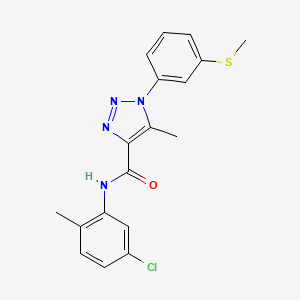molecular formula C18H17ClN4OS B2625618 N-(5-chloro-2-methylphenyl)-5-methyl-1-(3-methylsulfanylphenyl)triazole-4-carboxamide CAS No. 895647-94-6