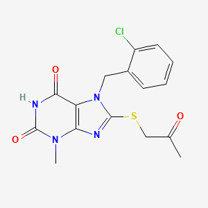 7-(2-chlorobenzyl)-3-methyl-8-((2-oxopropyl)thio)-1H-purine-2,6(3H,7H)-dione