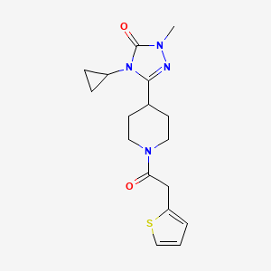 molecular formula C17H22N4O2S B2625622 4-cyclopropyl-1-methyl-3-(1-(2-(thiophen-2-yl)acetyl)piperidin-4-yl)-1H-1,2,4-triazol-5(4H)-one CAS No. 1797125-75-7
