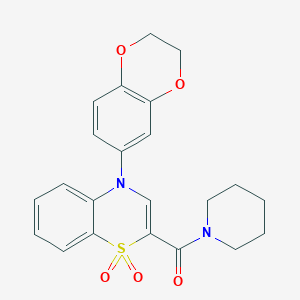 molecular formula C22H22N2O5S B2625627 N-(2-chlorophenyl)-N'-[1-(ethylsulfonyl)-2,3-dihydro-1H-indol-6-yl]urea CAS No. 1251551-08-2