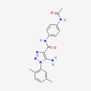 molecular formula C19H20N6O2 B2625648 N-[4-(乙酰氨基)苯基]-5-氨基-1-(2,5-二甲苯基)-1H-1,2,3-三唑-4-甲酰胺 CAS No. 953850-02-7