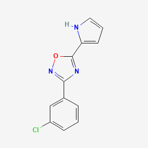 molecular formula C12H8ClN3O B2625655 3-(3-chlorophenyl)-5-(1H-pyrrol-2-yl)-1,2,4-oxadiazole CAS No. 1239764-47-6