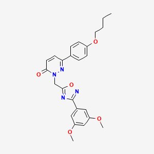 molecular formula C25H26N4O5 B2625660 6-(4-butoxyphenyl)-2-((3-(3,5-dimethoxyphenyl)-1,2,4-oxadiazol-5-yl)methyl)pyridazin-3(2H)-one CAS No. 1357870-99-5