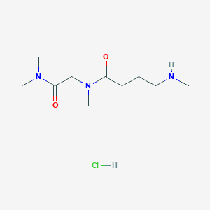 molecular formula C10H22ClN3O2 B2625664 N-[2-(Dimethylamino)-2-oxoethyl]-N-methyl-4-(methylamino)butanamide;hydrochloride CAS No. 1605128-18-4