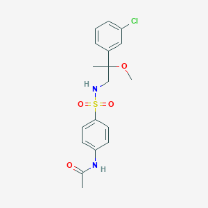molecular formula C18H21ClN2O4S B2625665 N-(4-(N-(2-(3-chlorophenyl)-2-methoxypropyl)sulfamoyl)phenyl)acetamide CAS No. 1788849-39-7