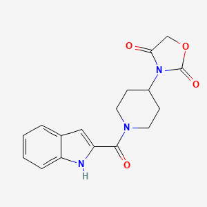 molecular formula C17H17N3O4 B2625667 3-(1-(1H-indole-2-carbonyl)piperidin-4-yl)oxazolidine-2,4-dione CAS No. 2034361-86-7