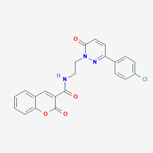 molecular formula C22H16ClN3O4 B2625675 N-(2-(3-(4-chlorophenyl)-6-oxopyridazin-1(6H)-yl)ethyl)-2-oxo-2H-chromene-3-carboxamide CAS No. 921852-36-0