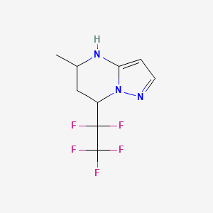 molecular formula C9H10F5N3 B2625678 5-Methyl-7-(pentafluoroethyl)-4,5,6,7-tetrahydropyrazolo[1,5-a]pyrimidine CAS No. 869952-89-6