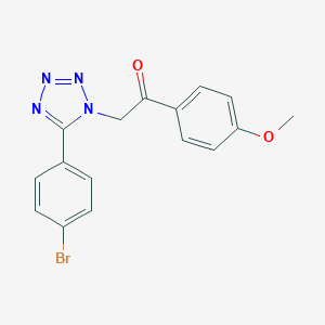 molecular formula C16H13BrN4O2 B262568 2-[5-(4-bromophenyl)-1H-tetraazol-1-yl]-1-(4-methoxyphenyl)ethanone 
