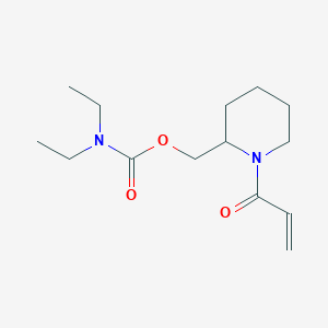 molecular formula C14H24N2O3 B2625686 (1-Prop-2-enoylpiperidin-2-yl)methyl N,N-diethylcarbamate CAS No. 2361746-82-7
