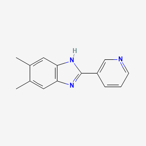 molecular formula C14H13N3 B2625688 5,6-二甲基-2-(吡啶-3-基)-1H-苯并[d]咪唑 CAS No. 6507-10-4