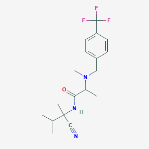 molecular formula C18H24F3N3O B2625689 N-(1-cyano-1,2-dimethylpropyl)-2-[methyl({[4-(trifluoromethyl)phenyl]methyl})amino]propanamide CAS No. 1214156-23-6