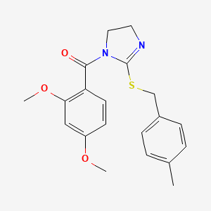 molecular formula C20H22N2O3S B2625694 (2,4-Dimethoxyphenyl)-[2-[(4-methylphenyl)methylsulfanyl]-4,5-dihydroimidazol-1-yl]methanone CAS No. 851804-94-9