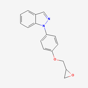 molecular formula C16H14N2O2 B2625695 1-[4-(Oxiran-2-ylmethoxy)phenyl]indazole CAS No. 2411219-25-3