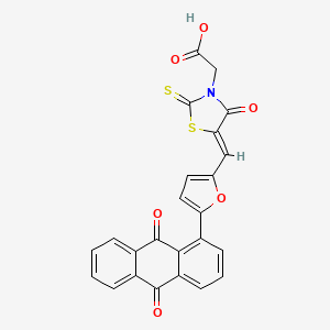 (Z)-2-(5-((5-(9,10-dioxo-9,10-dihydroanthracen-1-yl)furan-2-yl)methylene)-4-oxo-2-thioxothiazolidin-3-yl)acetic acid