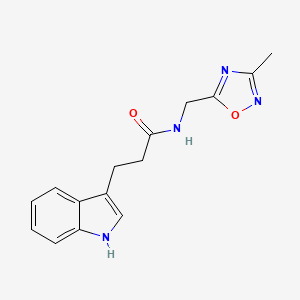 molecular formula C15H16N4O2 B2625702 3-(1H-indol-3-yl)-N-[(3-methyl-1,2,4-oxadiazol-5-yl)methyl]propanamide CAS No. 1178390-29-8