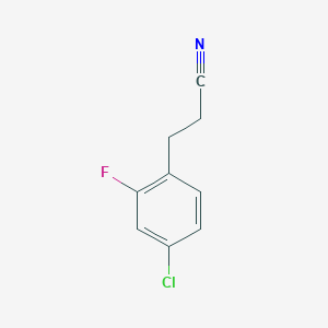 molecular formula C9H7ClFN B2625705 3-(4-Chloro-2-fluorophenyl)propanenitrile CAS No. 1057676-71-7