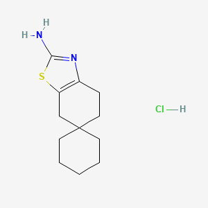 molecular formula C12H19ClN2S B2625707 5,7-dihydro-4H-spiro[1,3-benzothiazole-6,1'-cyclohexane]-2-amine hydrochloride CAS No. 1909306-54-2