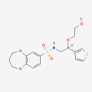 N-(2-(2-hydroxyethoxy)-2-(thiophen-3-yl)ethyl)-3,4-dihydro-2H-benzo[b][1,4]dioxepine-7-sulfonamide