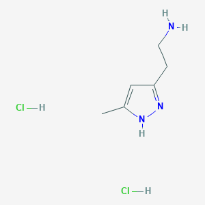 molecular formula C6H13Cl2N3 B2625716 2-(5-甲基-1H-吡唑-3-基)乙胺二盐酸盐 CAS No. 1107501-74-5