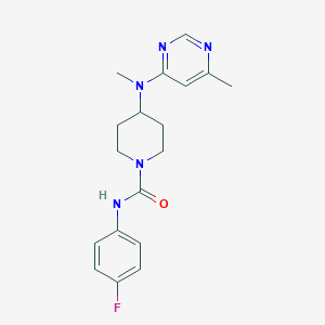 molecular formula C18H22FN5O B2625717 N-(4-Fluorophenyl)-4-[methyl-(6-methylpyrimidin-4-yl)amino]piperidine-1-carboxamide CAS No. 2380170-37-4