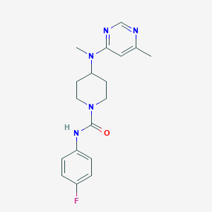 molecular formula C18H22FN5O B2625717 N-(4-fluorophenyl)-4-[methyl(6-methylpyrimidin-4-yl)amino]piperidine-1-carboxamide CAS No. 2380170-37-4