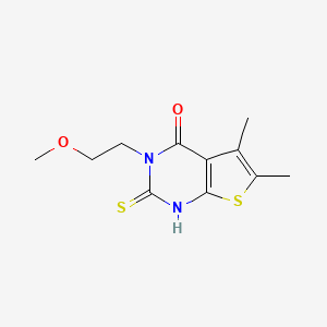 molecular formula C11H14N2O2S2 B2625723 3-(2-甲氧基乙基)-5,6-二甲基-2-硫代-3H,4H-噻吩并[2,3-d]嘧啶-4-酮 CAS No. 733015-20-8