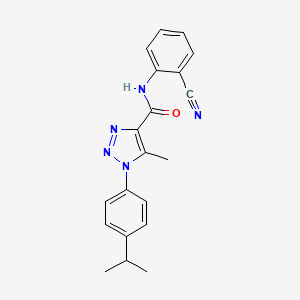 molecular formula C20H19N5O B2625725 N-(2-cyanophenyl)-5-methyl-1-(4-propan-2-ylphenyl)triazole-4-carboxamide CAS No. 904814-83-1