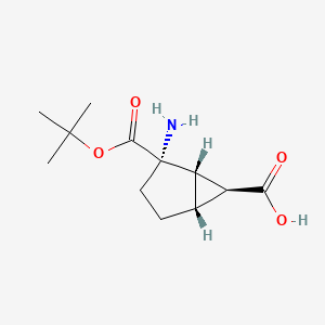 molecular formula C12H19NO4 B2625734 (1S,2S,5R,6S)-2-Amino-2-[(2-methylpropan-2-yl)oxycarbonyl]bicyclo[3.1.0]hexane-6-carboxylic acid CAS No. 2248199-06-4