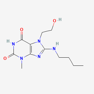 molecular formula C12H19N5O3 B2625735 8-(butylamino)-7-(2-hydroxyethyl)-3-methyl-1H-purine-2,6(3H,7H)-dione CAS No. 476481-44-4